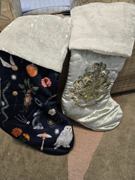 Harry Potter Herbology & Hogwarts Crest Forbidden Forest Soft Velvet Stocking Combo