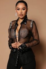 Kirsten Embellished Button Up Top