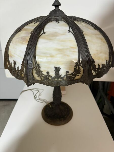 Antique Slag Glass Lamp