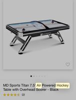 Air hockey Table MD Sports Titan 7.5' Air Powered Hockey Table with Overhead Scorer - Black