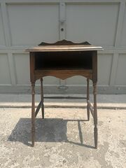 Antique Telephone Table with Storage Cubby