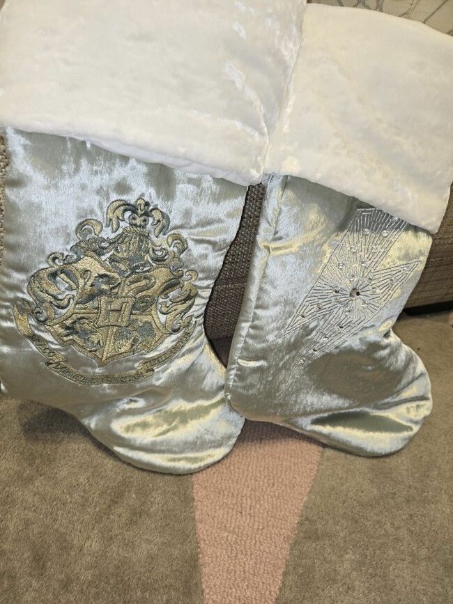 Harry Potter Hogwarts Crest & Lighting Bolt Forbidden Forest Velvet Stocking Combo