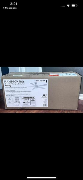 Hampton Bay Averly 52 In. Ceiling Fan with Integrated LED  Light in Matte White