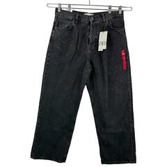 Zara Pleated relaxed fit low rise wide leg jeans charcoal sz 10