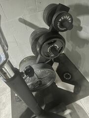 Workout Bench With Metal Plates And Plate Holder