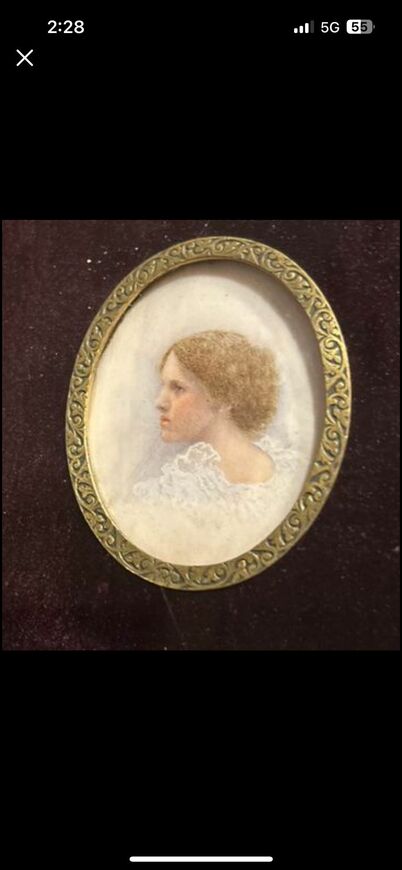 Victorian Miniature Porcelain Portrait