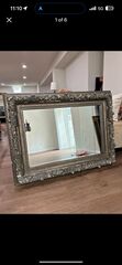 Large Carved Silver Mirror