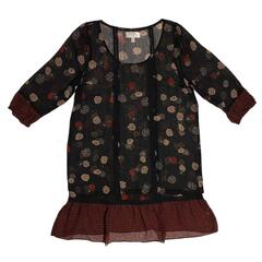 Moulinette Soeurs Floral Silk Dress Sheer Wimsygoth Cottegcore Witchy Rose