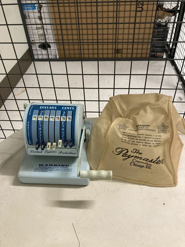 Vintage Paymaster Check writer with cover