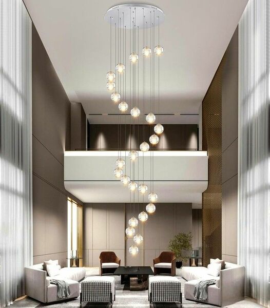 26-Light Modern LED Large Chandelier for High Ceilings