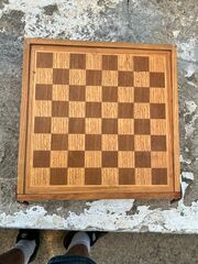 Vintage Wood 3 in 1 Combo Game Set - Poker, Checkers & Backgammon w/ Drawer