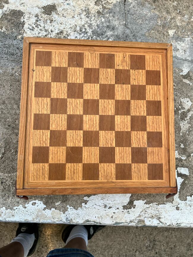 Vintage Wood 3 in 1 Combo Game Set - Poker, Checkers & Backgammon w/ Drawer