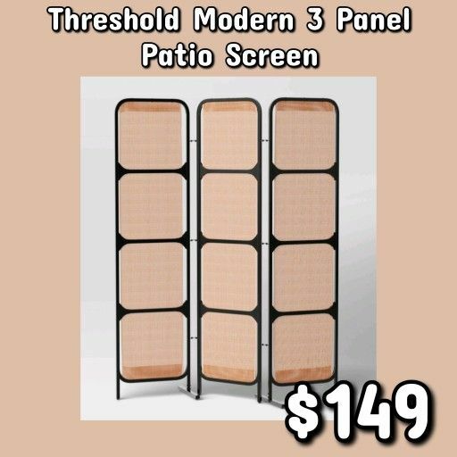 NEW Threshold Modern 3 Panel Patio Screen: njft