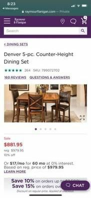 5 Pc  Counter Height Dining Set