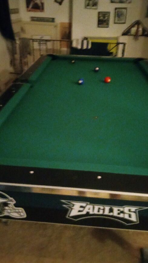 Customized Eagles Pool table 8 Ft Reg.
