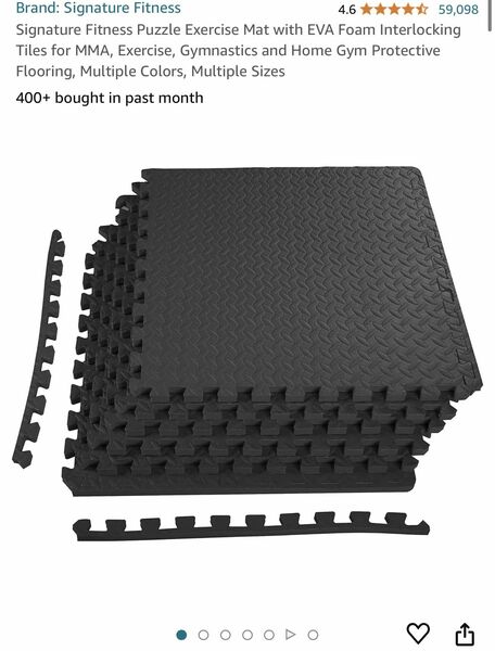 Black Exercise Floor Mats