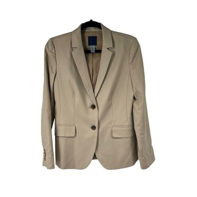 J. Crew Blue Label Khaki Two Button Closure Classic Career Blazer Sz 6 Women’s