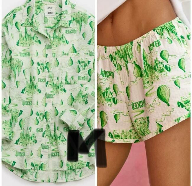 Aerie x Wicked Seersucker Boxer and shirt pajama shorts  Medium