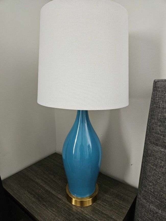Turquoise Blue Table Lamp (2 available)