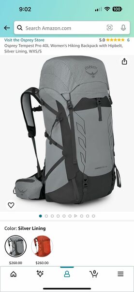 Osprey Tempest Pro 40L Women's Hiking Backpack