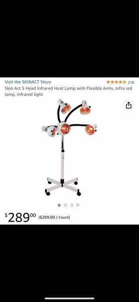 5 Head Infrared Heat Lamp With Flexible Arms