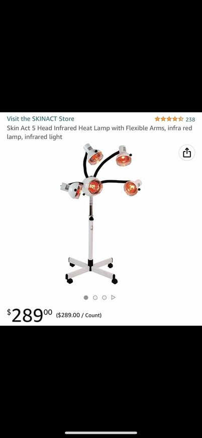 5 Head Infrared Heat Lamp With Flexible Arms