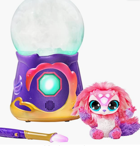 Magic Mixies Magical Misting Crystal Ball with Interactive 8 inch Pink Plush Toy and 80+ Sounds and Reactions