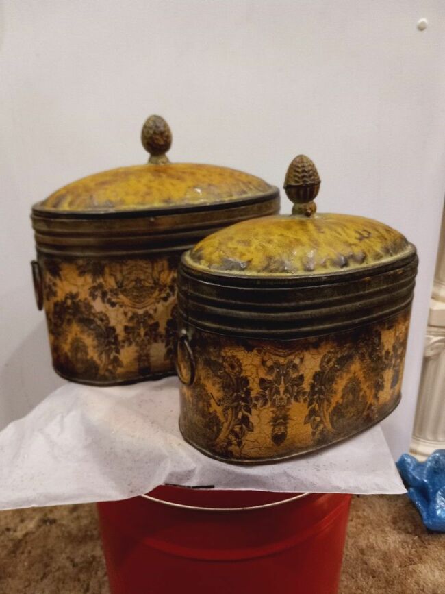 Boxes(2) Metal Decorative & Storage