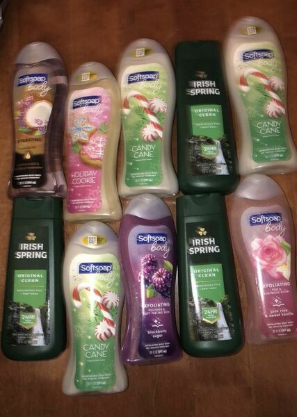 irish spring / softsoap body wash 3 $ each