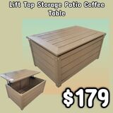 NEW Lift Top Storage Patio Coffee Table: Njft