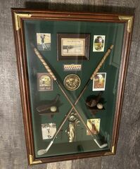 Golf History Evolution of the Game Shadow Box Display Frame Wall Hanging 13 x 20