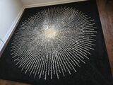 Area Rug Black With Cream Burst