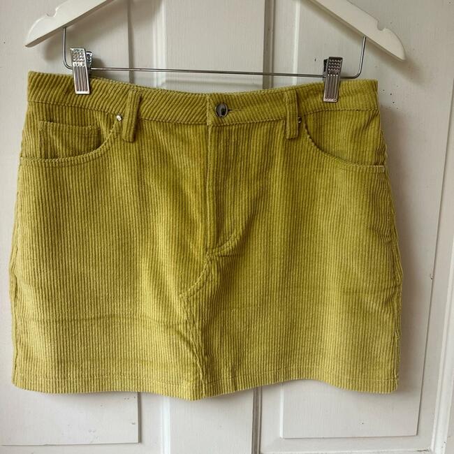 She & Sky Corduroy Mini Skirt Yellow Large