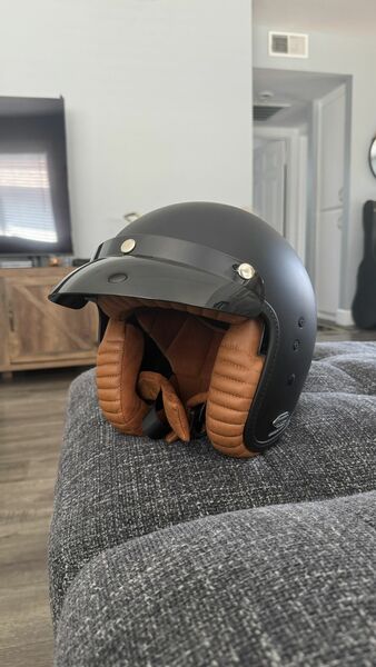 Scorpion EXO Helmet 3/4 Black Matte & Brown
