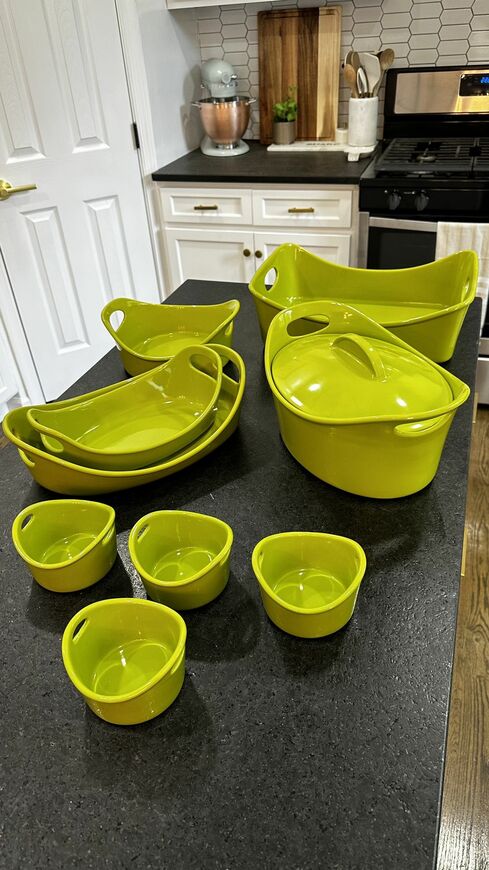 Rachel Ray Ceramic Stoneware Set - Green 9 Piece Set