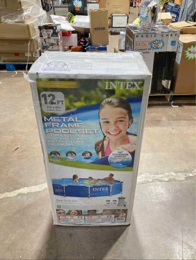 Intex 12 X 30 Metal Frame Above Ground Swimming Pool with Filter Pump