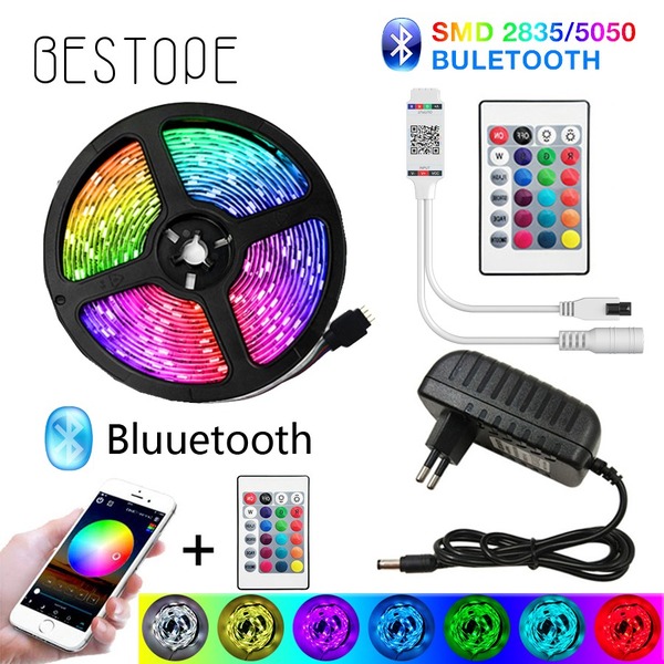 BESTORE Bluetooth LED Strip Lights 20M RGB 5050 SMD Flexible Ribbon Waterproof RGB LED Light 5M 10M Tape Diode DC 12V Control