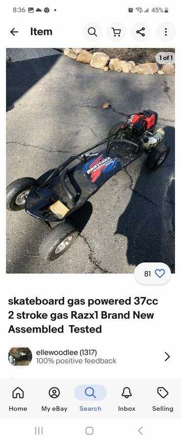 Gas Powered Skateboard
