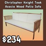 NEW Christopher Knight Teak Acacia Wood Patio Sofa: Njft