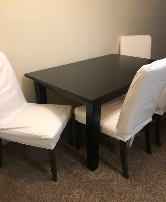 Black Dining Table 4 Chairs