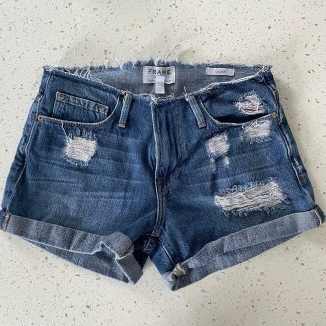 Frame Denim Le Cutoff Glenbarr Distressed Shorts