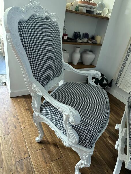 Antique French Accent Chair And Ottoman Bench