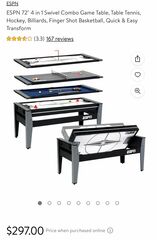 ESPN 4 in 1 Swivel Game Table