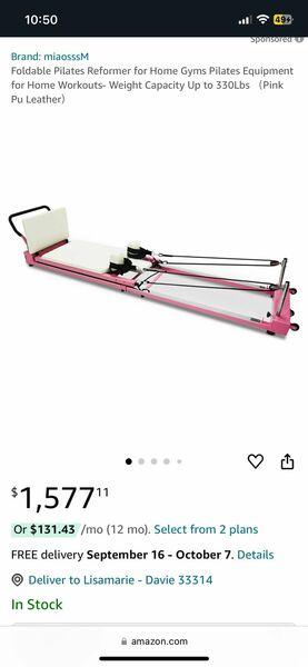 Brand New Foldable PINK Pilates Reformer open to all offers !!