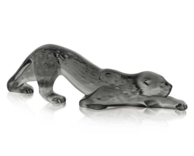 LALIQUE ZEILA PANTHER SMALL SCULPTURE GREY CRYSTAL Ref. 10491800