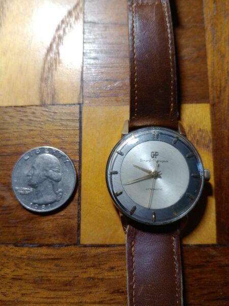 Vintage Mens Girard-Perregaux Gyromatic (Worn Engraving On Back) No Box *Runs & Keeps Time*