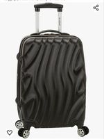 Rockland Melbourne Expandable Spinner Wheel Luggage, Black Wave, Carry-On 20inch