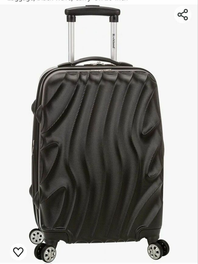 Rockland Melbourne Expandable Spinner Wheel Luggage, Black Wave, Carry-On 20inch