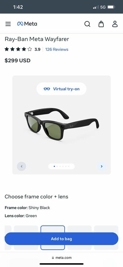 Wayfarer RAY-BAN META SMART GLASSES