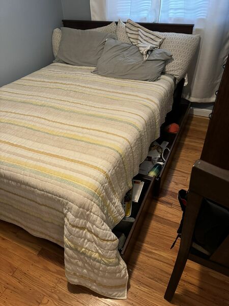 Full Bed With Two Drawers and A 5 Drawer Dresser